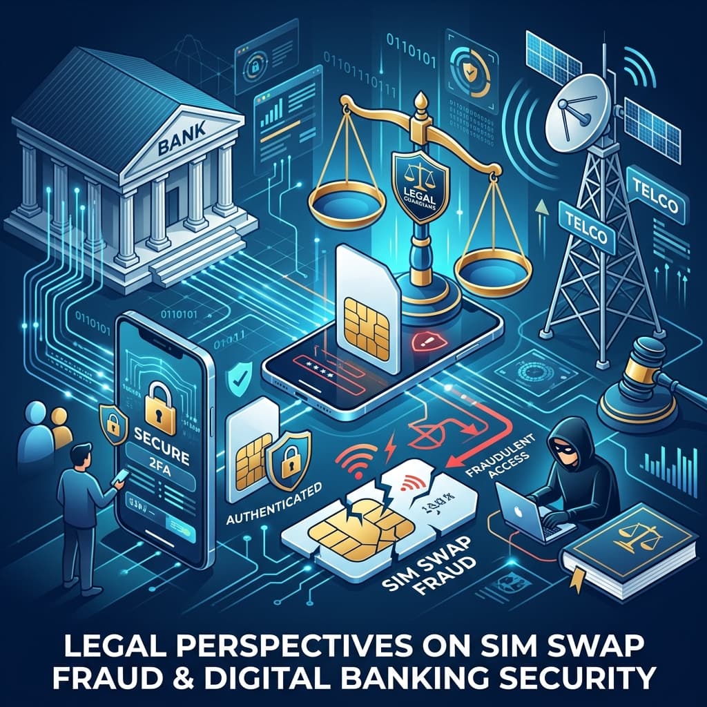 Digital banking security and SIM swap fraud concept