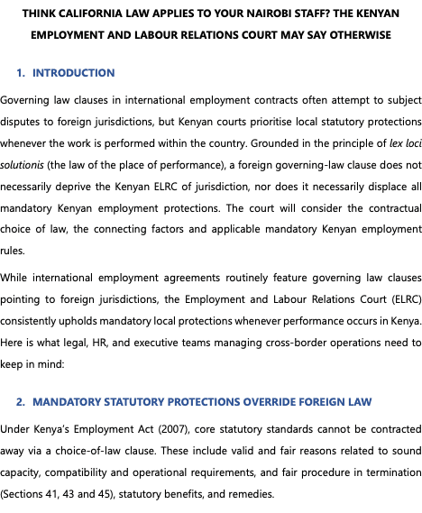 Kenyan Employment and Labour Relations Court